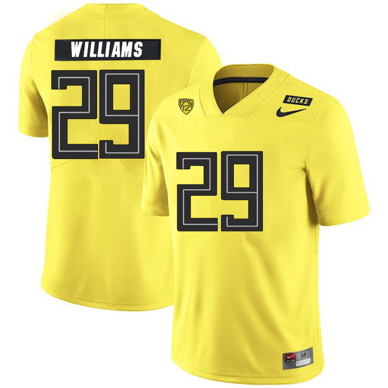 Men #29 Korbin Williams Oregon Ducks College Football Jerseys Sale-Yellow - Click Image to Close